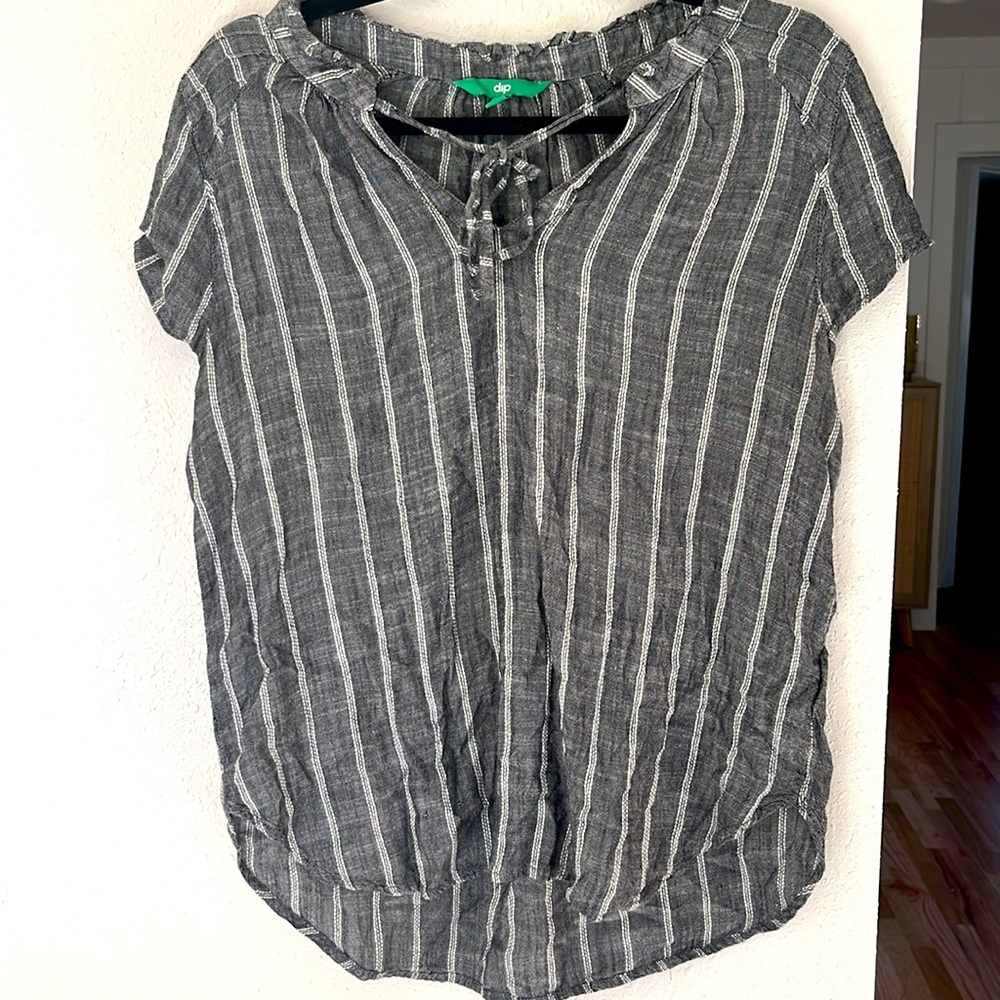 Dip brand grey and white striped blouse